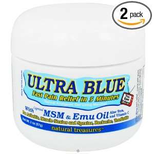  Enterprises Ultra Blue Fast Pain Relief Analgesic Gel with MSM, Emu 