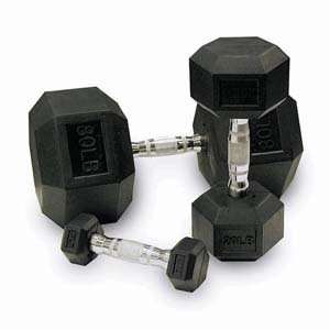 Body Solid SDRS 5 75 lb Rubber Hex Dumbbell Set Sports 