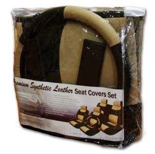 14 PIECES SYNTHETIC LEATHER CAR SEAT COVERS + GIFT SET  