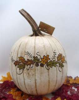   Salem Collection ~ HAPPY THANKSGIVING CARVED RESIN PUMPKIN  
