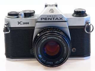ASAHI PENTAX K1000 SLR CAMERA SMC PENTAX M 11.7/50mm LENS STRAP CASE 