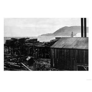  Brighton, Oregon Lumber Mills on Coast Photograph   Brighton 