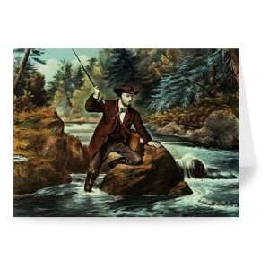  Brook Trout Fishing   An Anxious Moment,   Greeting Card 