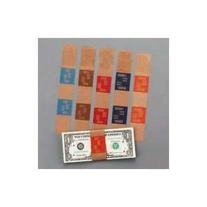  Self Adhesive Brown Kraft/Brown Currency Bands, $100 Value 