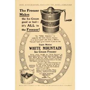  1910 Ad Triple Motion White Mountain Ice Cream Freezer 