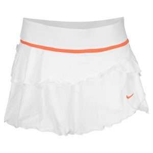 New Nike Challenge Knit Tennis Skirt White/Mango XS,S  