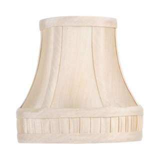 NEW 5 in. Wide Clip On Chandelier Shade, Champagne Pleated Silk, White 