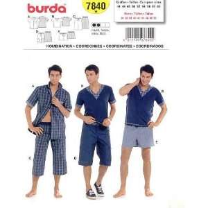  Burda 7840 Mens Coordinates Pattern,top,pants,shorts 