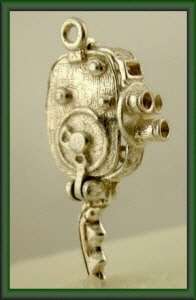   English Sterling Silver MOVIE CINE CAMERA Charm OPENS BIRD BIRDIE