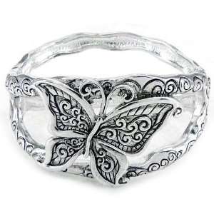  Social Butterfly Wide Bangle Bracelet Jewelry