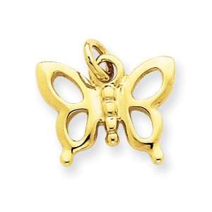  14k Solid Polished Butterfly Charm Jewelry