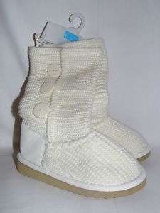 The Childrens Place SWEATER BOOTS Cream Color Girls Size 11 NWT  