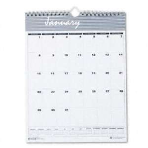  One Month Per Page Wirebound Monthly Wall Calendar   8 1/2 