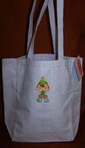 Christmas Elf & Chocolate Chip Holiday Cookies Cotton Canvas Tote Bag 