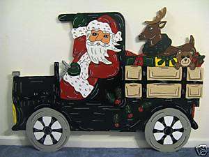 Santa Claus Deer Truck Christmas Yard Art Decoration  