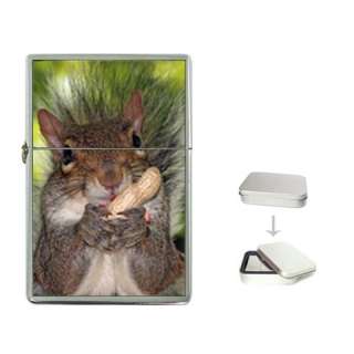 Squirrel & Peanut Cute Animal Lover Chrome Lighter  