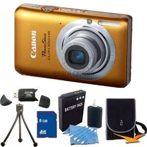  Canon PowerShot ELPH 100 HS Orange Digital Camera 8GB 