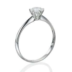 Engagement Ring in 14K Gold / White   IGI Certified, Round, 0.33 Carat 