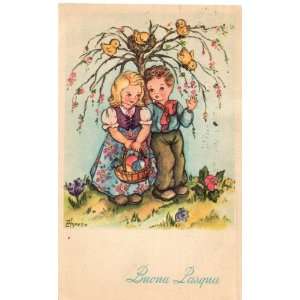 Vintage Italian Easter Card BUONA PASQUA (1953), Serie 403/9, AR Dep 