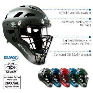  Champro Pro Plus Baseball Catchers Helmet Youth Black 