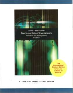 Fundamentals of Investments 6th International Edition 9780077457648 