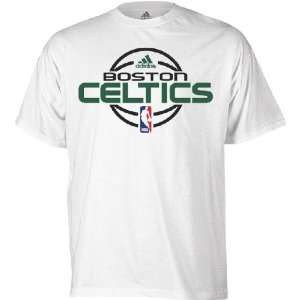  Adidas Boston Celtics White Short Sleeve T Shirt Sports 