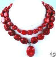 13 18mm Jewelry Red coral necklace  