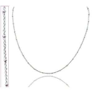 Beaucoup Designs Sterling over Pewter Station Bead Chain Necklace   16 