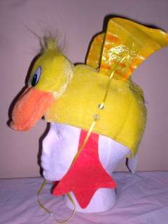 FUNNY Yellow Flying DUCK Costume HAT flapping wings gag  