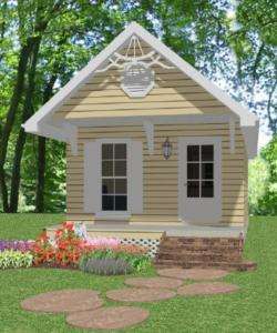 Complete House Plans  390 s/f Cute Cottage   1 bed/1 ba  