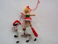 Vintage Hand Painted Ballerina Circus Horse Ornament  