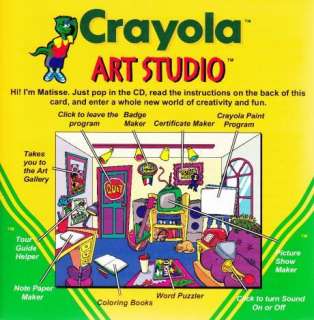 Crayola Art Studio PC CD picture coloring paint program, crafts 