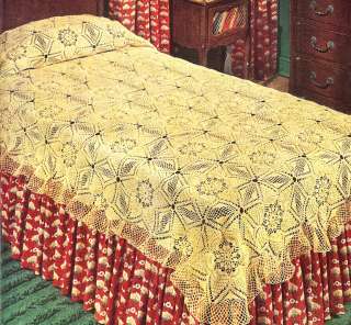 Vintage Crochet PATTERN MOTIF BLOCK Bedspread Pineapple  