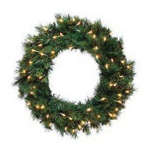    Pre Lit Appalachian Pine Artificial Christmas Wreath   Clear Lights
