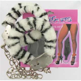 Zebra Furry Leg Cuffs (See Video) BR01149N  