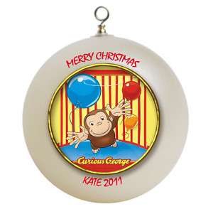 Personalized Curious George Christmas Ornament Add Name  