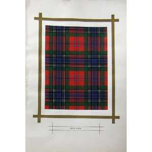   Colour Scottish Highlands Clan Tartan Maclean Red Blue