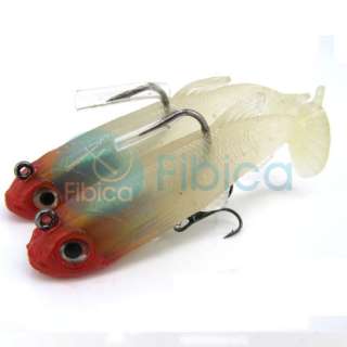 2x Soft Rubber LURES Bait Bass Fishing Glow 132  