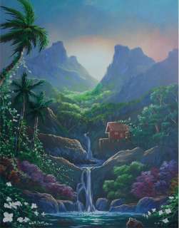   HAWAII de las ilustraciones de OAHU de la pintura a óleo de Schira