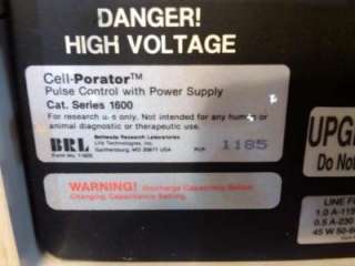 BRL, CAT. 1600, Cell Porator Pulse CTRL / Power Supply  