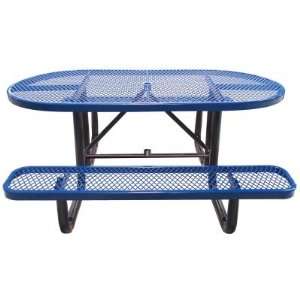  Leisure Craft Commercial 6 ft. Oval Expanded Metal Picnic 