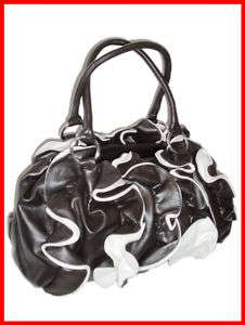 Ruffle Coffee Brown White Ladies Designer Bags Handbags  