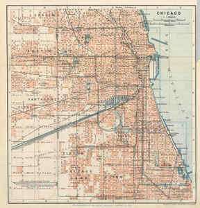 Illinois 1909 CHICAGO General Map. Detailed Old City Plan.  