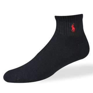 Polo Ralph Lauren mens socks Classic Cotton quarter black 3 pairs 