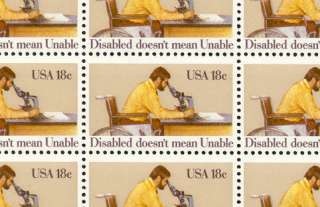 1981   DISABLED PERSONS   #1925 Full Mint  MNH  Sheet  