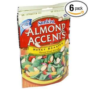 Sunkist Almond Accents, Honey Roasted, 3.75 Ounce Units (Pack of 6 