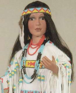 WHITE DOVE NATIVE AMERICAN 26 INDIAN PORCELAIN DOLL NEW TIMELESS 