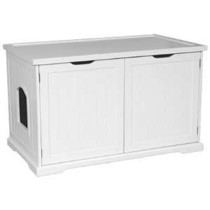  Cat Litter Box Cover and Cabinet White