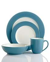 Noritake Dinnerware, Colorwave Turquoise Rim Collection