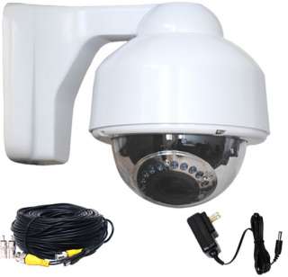 Outdoor CCTV Dome CCD Security Camera Night Vision IR Varifocal +Power 